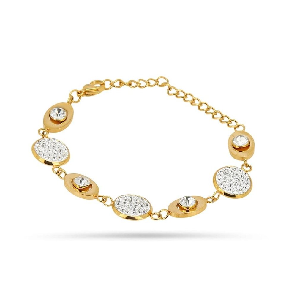 Elegant Gold-Stone Gold-Tone Bracelet